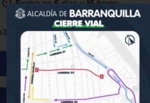Cierre temporal en la carrera 50, desde las 6:00 p. m. En Barranquilla